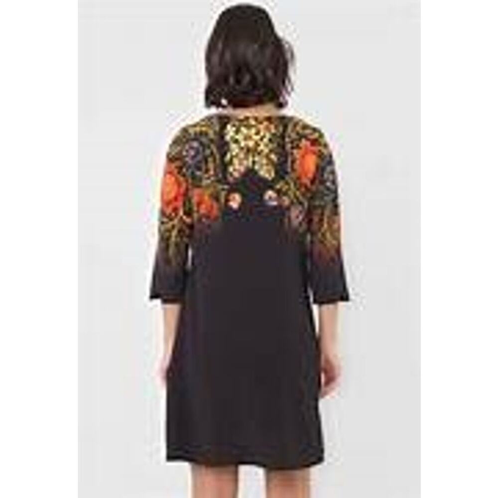 DESIGUAL NWT $159 Butterflower Printed 3/4 Sleeve Dress Size L (US M) - Picture 3 of 6